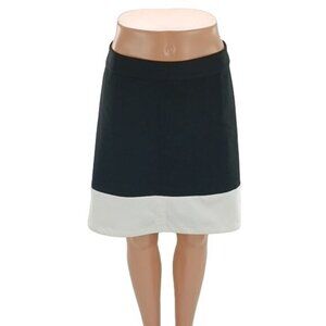 Ann Taylor Loft Skirt Black A Line Preppy Color Block Stretch Womens Size 8